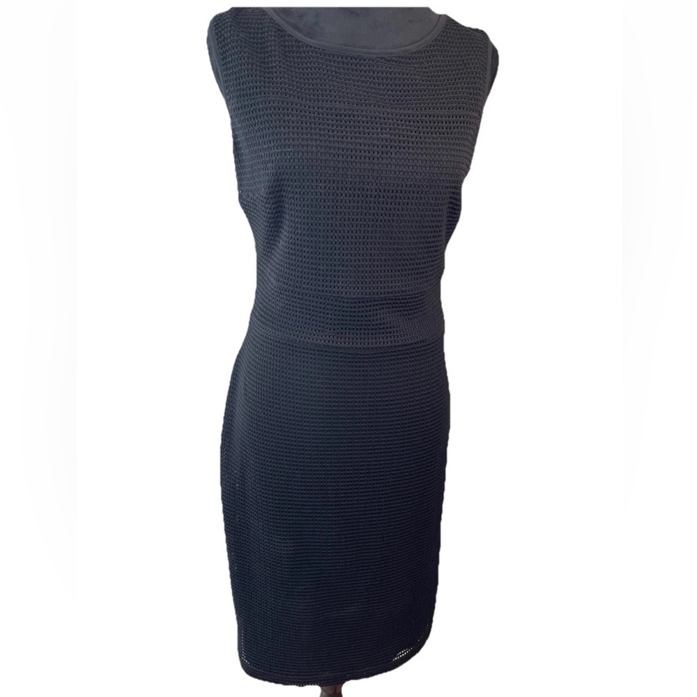 Joseph Ribkoff Vintage Y2K black mesh overlay ladies sleeveless dress size 8
